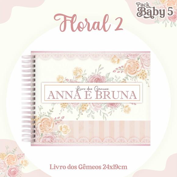 Arquivo Digital - Livro do Bebe - Floral Gemeas 02