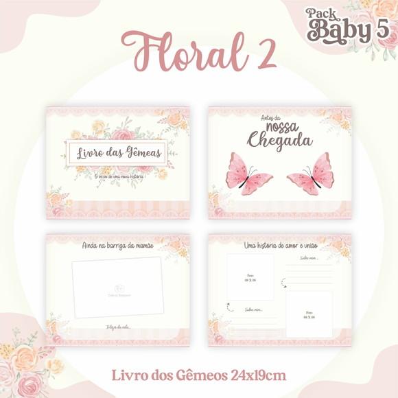 Arquivo Digital - Livro do Bebe - Floral Gemeas 02