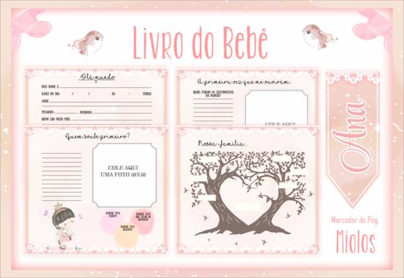 Arquivo Digital - Livro do Bebe - Menina Aquarela
