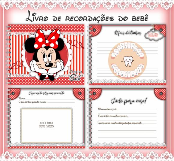 Arquivo Digital - Livro do Bebe - Minnie Vermelha
