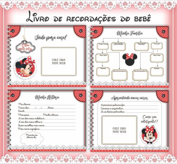 Arquivo Digital - Livro do Bebe - Minnie Vermelha