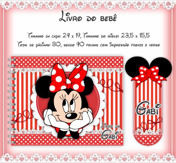 Arquivo Digital - Livro do Bebe - Minnie Vermelha