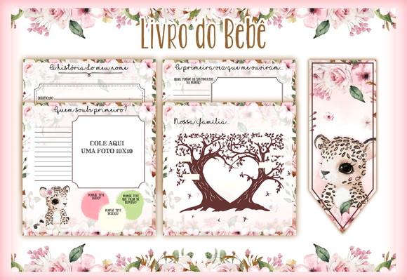 Arquivo Digital - Livro do Bebe - Safari Floral