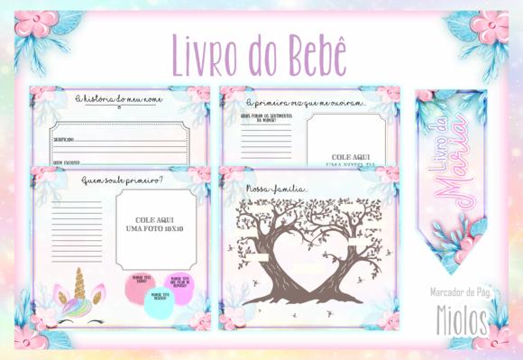 Arquivo Digital - Livro do Bebe - Unicornio Glitter