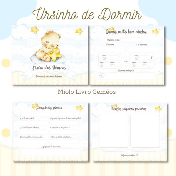 Arquivo Digital - Livro do Bebe - Ursinho de Dormir Gêmeos