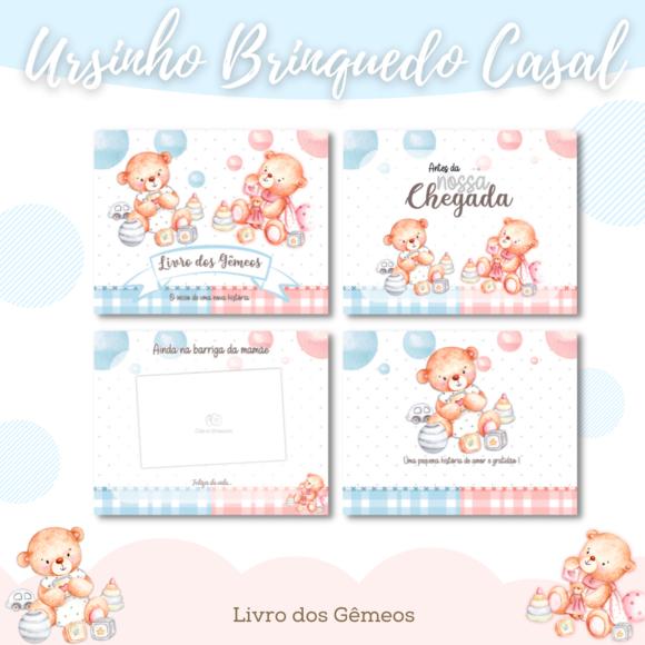 Arquivo Digital - Livro do Bebê - Ursinho Gêmeos Casal