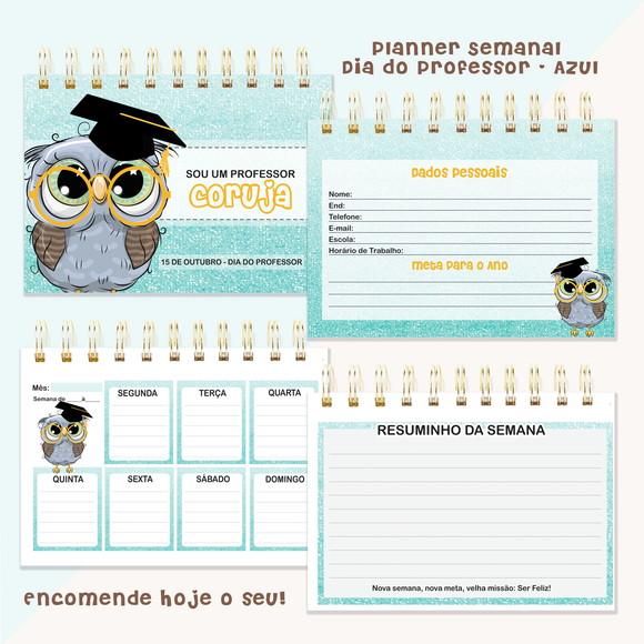 Arquivo Digital - Professor - Mini Planner Semanal Azul