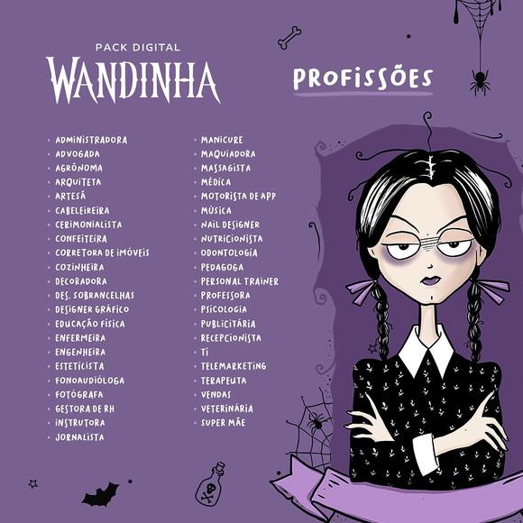 Arquivo Digital - Sublimação -wandinha - Profissões Editavel