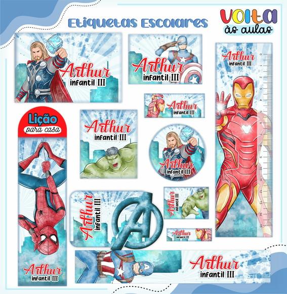 Arquivo Digital - Volta as Aulas - Vingadores Aquarela
