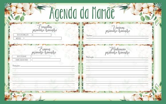 Arquivo Digital -mamãe - Agenda Gestante Floral 02