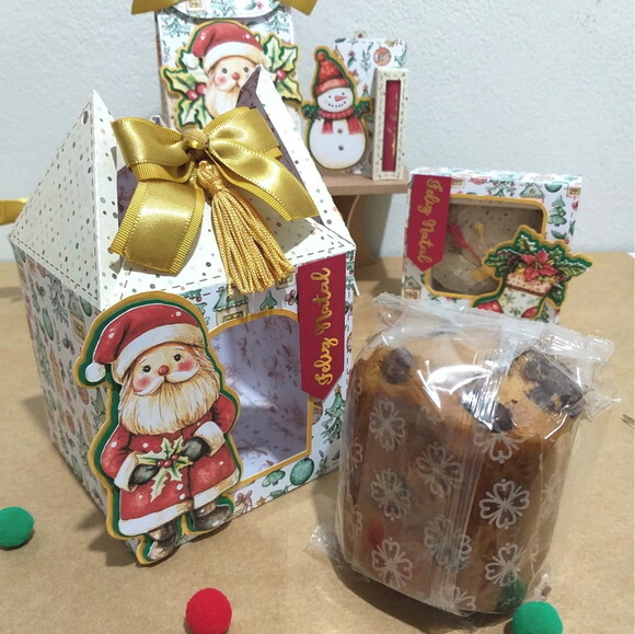 Arquivo de Corte - Caixa Mini Panetone Natal