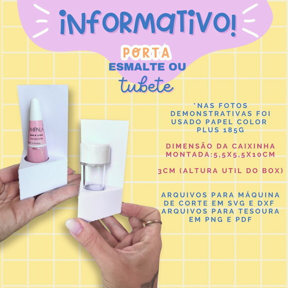 Arquivo de Corte -porta Esmalte ou Tubete