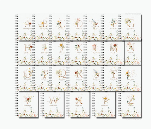 Arquivo Digital - Capas Alfabeto Floral 02