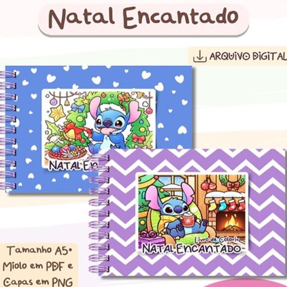 Arquivo Digital - Livro Colorir Stitch Natal