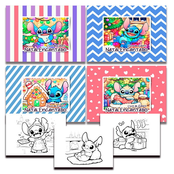 Arquivo Digital - Livro Colorir Stitch Natal