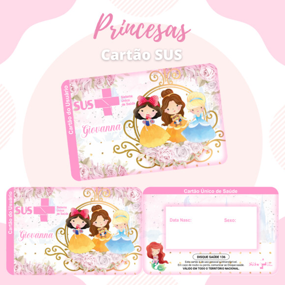 Arquivo Digital- Cartão SUS Personalizado (Kit 04)