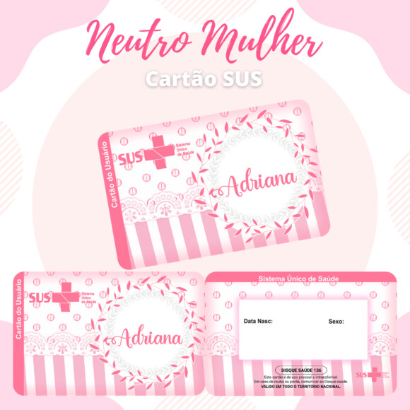 Arquivo Digital- Cartão SUS Personalizado (Kit 12)