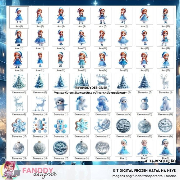 Kit Digital - Frozen Natal