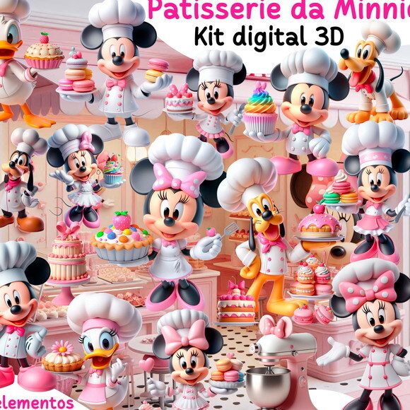 Kit Digital - Minnie e Turma do Mickey Patisserie