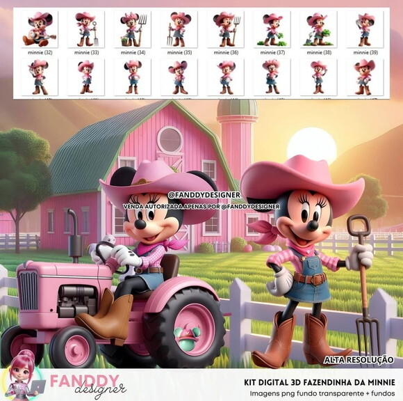 Kit Digital - Minnie Fazendeira