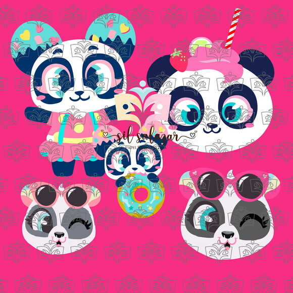 Kit Digital - Panda Diversos Puket (alta Resolução)