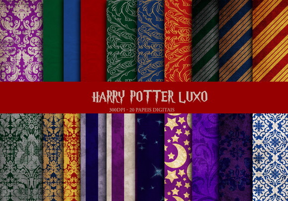 Kit Digital - Papel Digital - Harry Potter Luxo