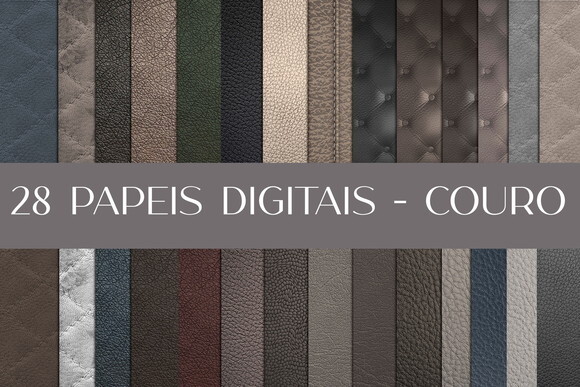 Kit Digital - Papel Digital - Couro 03