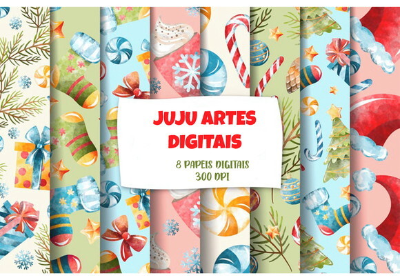 Kit Digital - Papel Digital - Natal