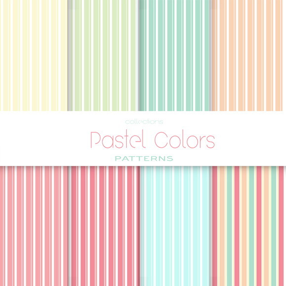 Kit Digital - Papel Digital - Pastel Colors Lines