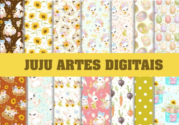 Kit Digital - Papel Digital - Pascoa Mimosa