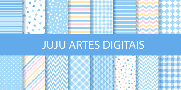 Kit Digital - Papel Digital - Pastel Colors Azul