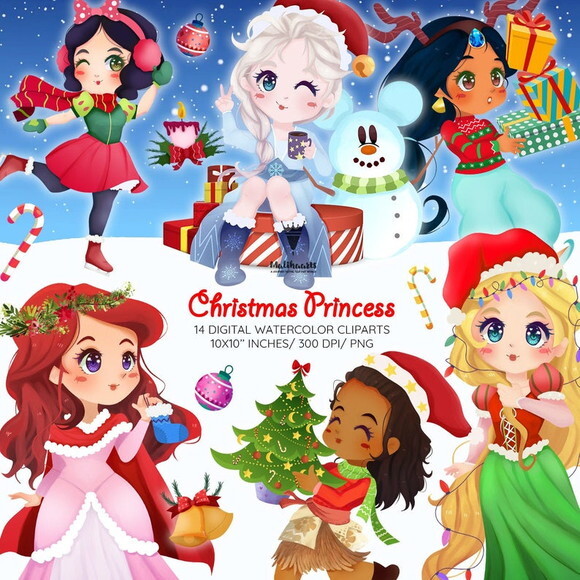 Kit Digital - Princesas Natal 02