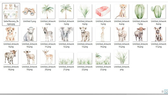Kit Digital - Safari Baby Aquarela