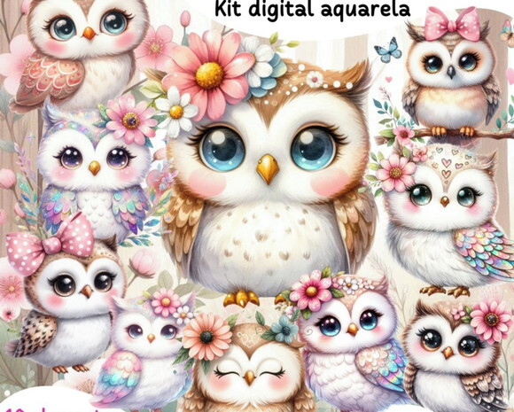Kit Digital - Scrapbook - Corujinha Fofa