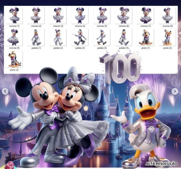 Kit Digital - Scrapbook - Disney 100 Anos