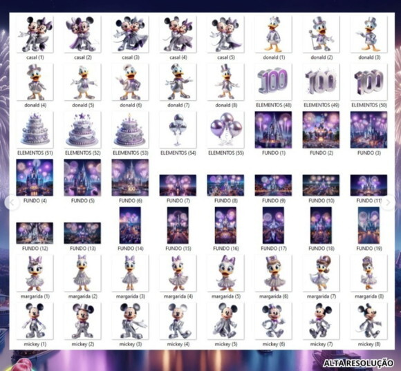 Kit Digital - Scrapbook - Disney 100 Anos