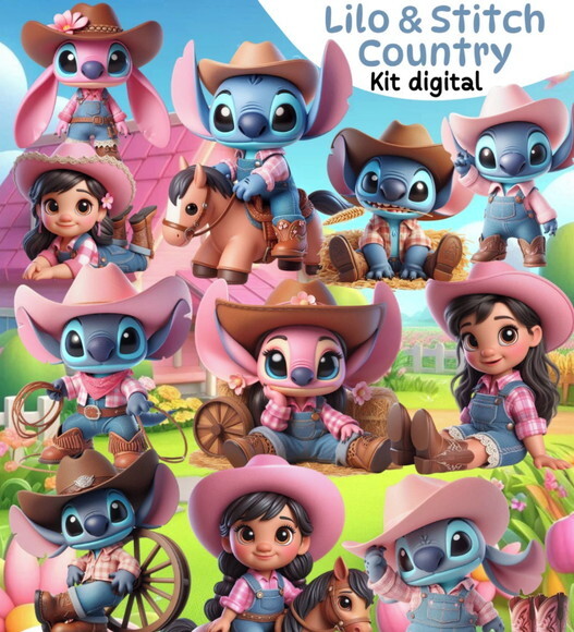 Kit Digital - Scrapbook - Lilo e Stitch Cowntry