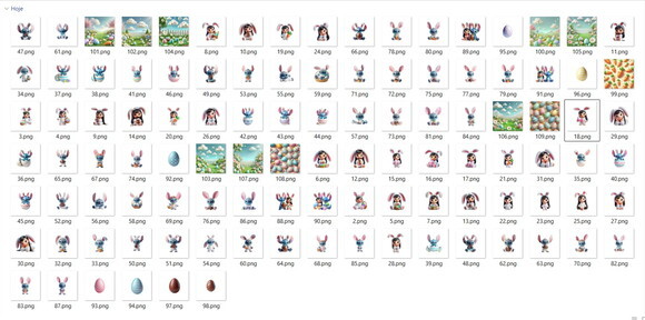 Kit Digital - Scrapbook - Pascoa Lilo e Stitch