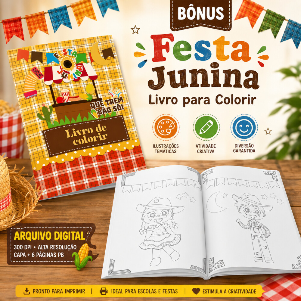 Arquivo Digital - Revista de Colorir - Festa Junina