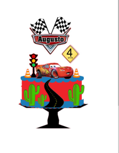 Arquivo de Corte - Topo de Bolo - Carros 02
