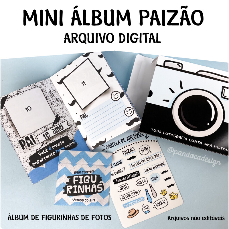 Arquivo de Corte - Dia dos Pais - Mini Album de Figurinhas