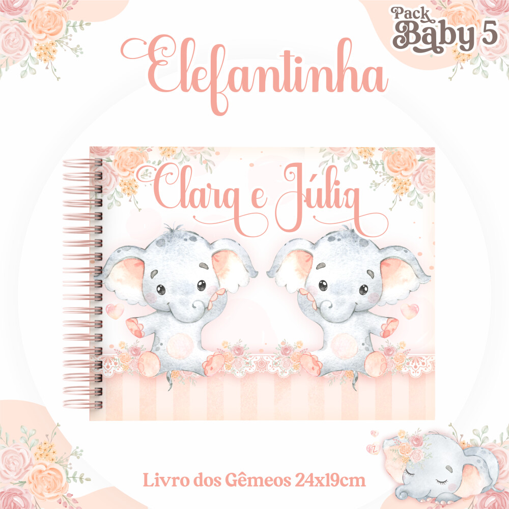 Arquivo Digital - Livro do Bebê - Elefantinha | Meninas Gemeas