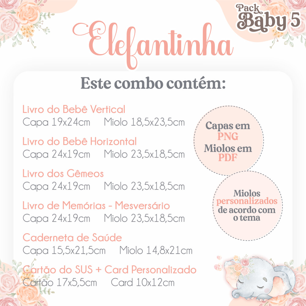 Arquivo Digital - Kit Maternidade - Elefantinha