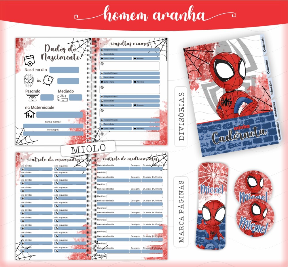 Arquivo Digital - Caderneta de Vacina - Homem Aranha