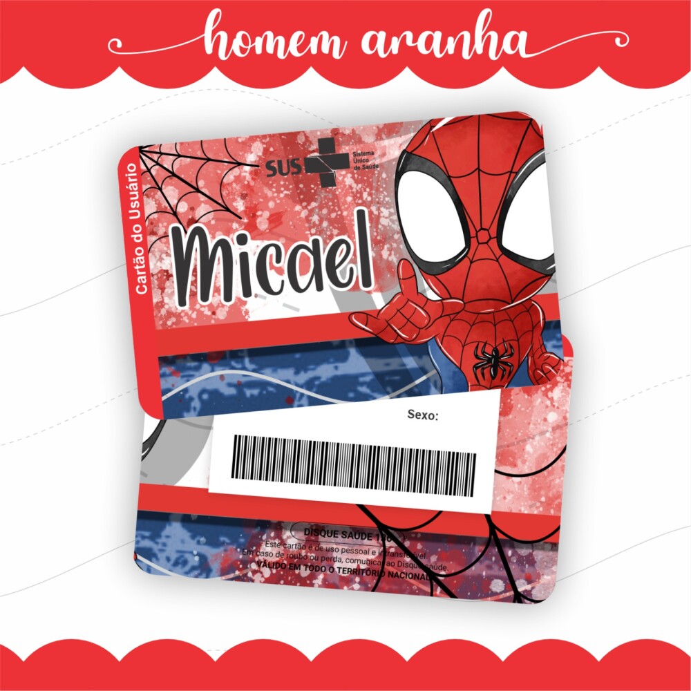 Arquivo Digital - Caderneta de Vacina - Homem Aranha