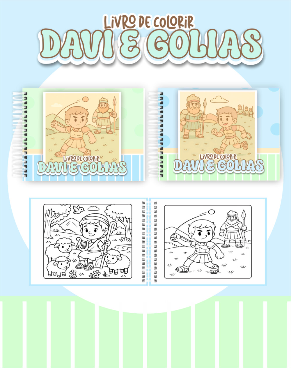 Arquivo Digital - Coloring Book | Livro de colorir Davi e Golias