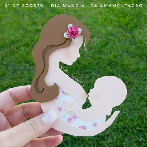 Arquivo de Corte - Camadas - Mae Amamentando