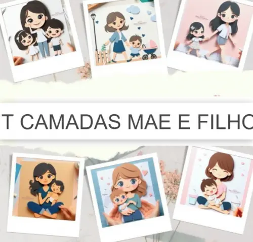 Arquivo de Corte - Camadas - Mae e Filhos (combo 06)