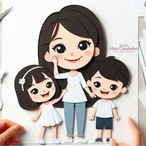 Arquivo de Corte - Camadas - Mae e Filhos (combo 06)