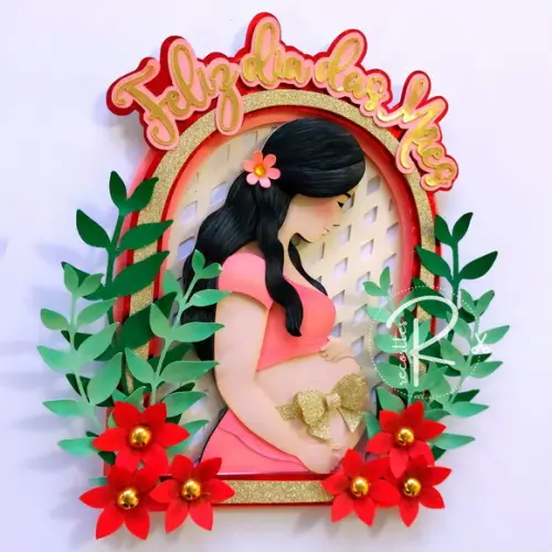 Arquivo de Corte - Camadas - Mulher Gravida
